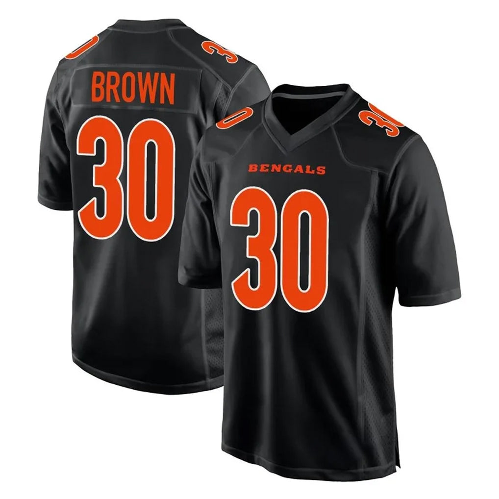 Vanessashop C.Bengals #30 Chase Brown Player Black Fashion Game Stitched Jerseys