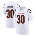 Vanessashop C.Bengals #30 Chase Brown Player White Home Game Stitched Jerseys