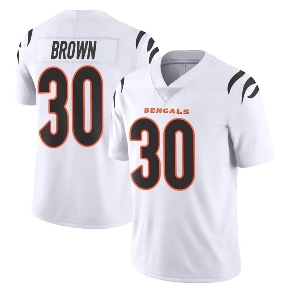 Vanessashop C.Bengals #30 Chase Brown Player White Vapor Untouchable Limited Home Game Stitched Jerseys