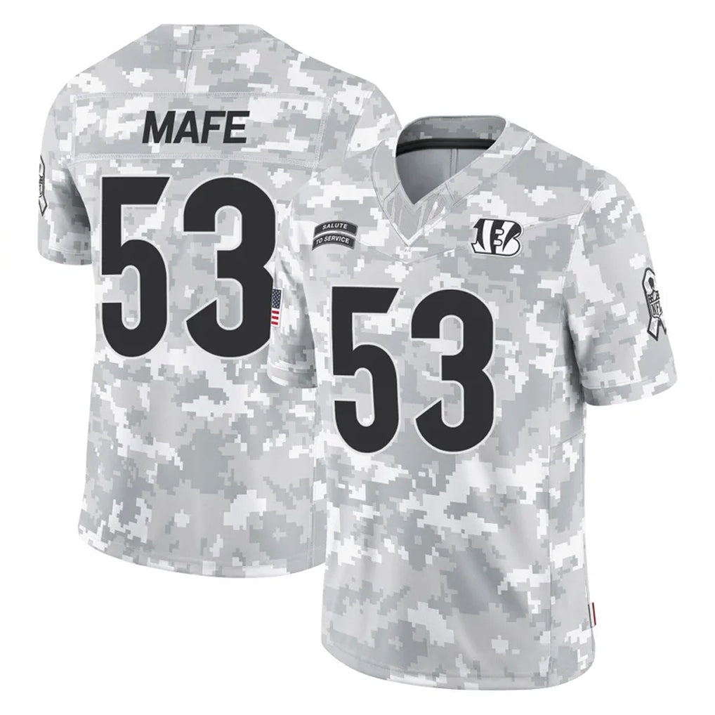 Vanessashop C.Bengals #53 Boye Mafe Player Arctic Camo Salute to Service Limited Stitched Jerseys