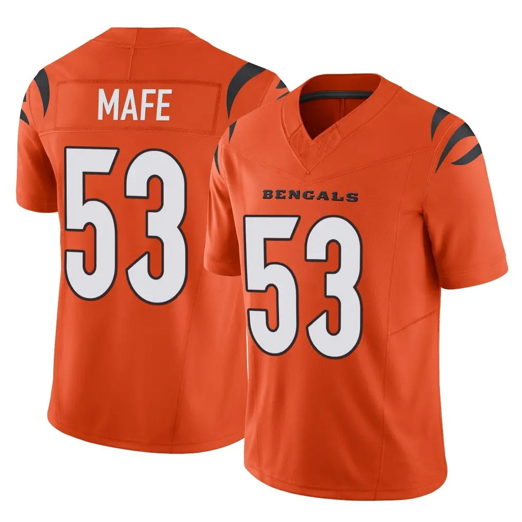 Vanessashop C.Bengals #53 Boye Mafe Player Orange Vapor F.U.S.E. Limited Home Game Stitched Jerseys