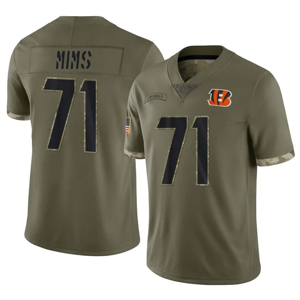 Vanessashop C.Bengals #71 Amarius Mims Player Olive Salute to Service Limited Game Stitched Jerseys