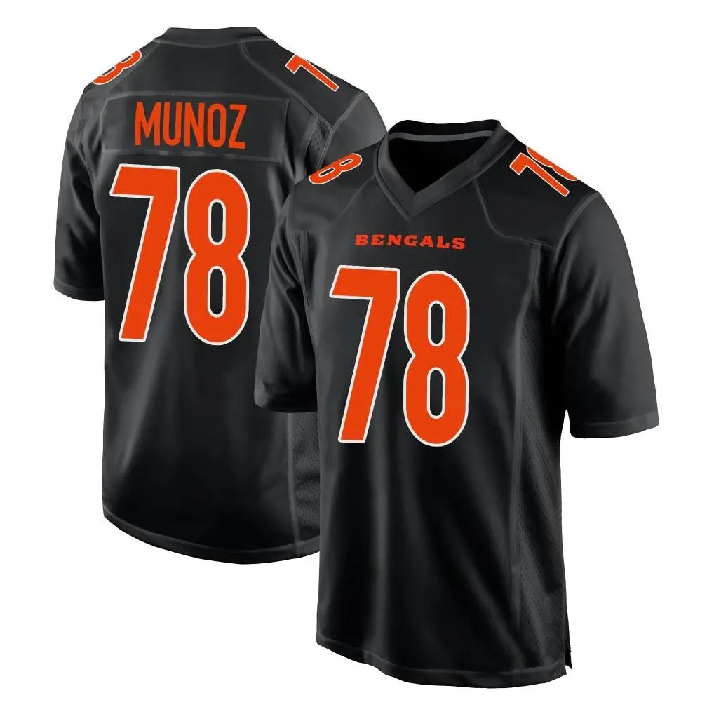 Vanessashop C.Bengals #78 Anthony Munoz Player Black Fashion Game Stitched Jerseys