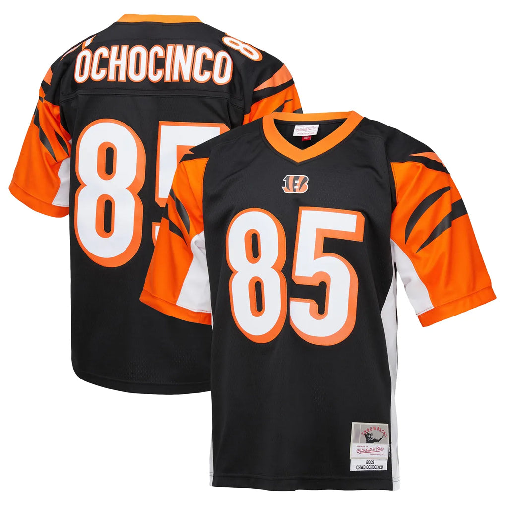 Vanessashop C.Bengals #85 Chad Johnson Player Black Mitchell & Ness Replica Stitched Jerseys