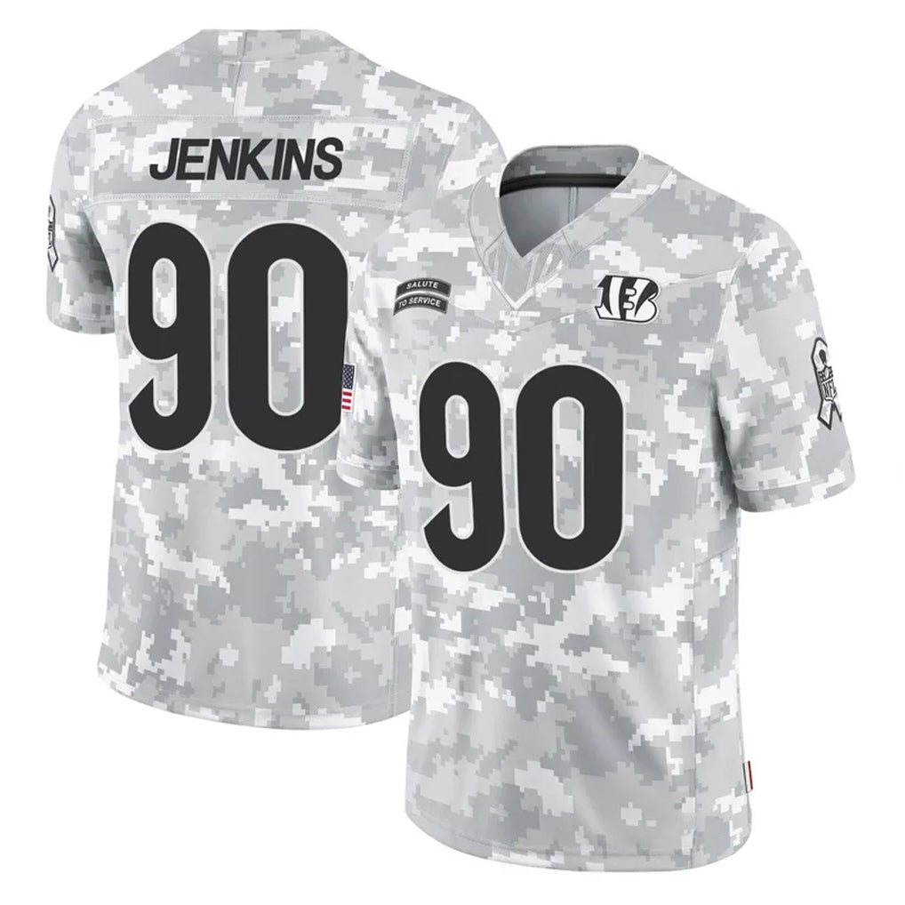 Vanessashop C.Bengals #90 Kris Jenkins Jr Player Arctic Camo Salute to Service Limited Stitched Jerseys