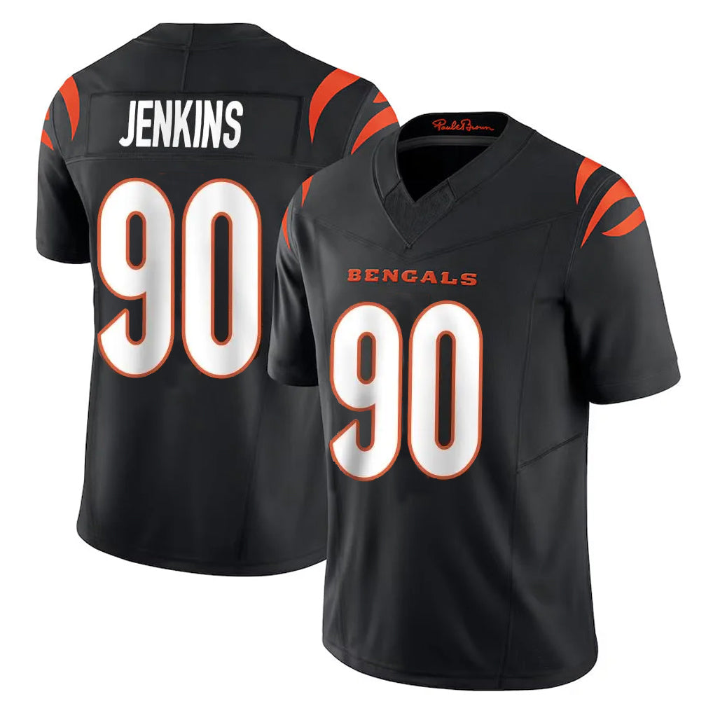 Vanessashop C.Bengals #90 Kris Jenkins Jr Player Black Vapor F.U.S.E. Limited Home Game Stitched Jerseys