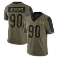 Vanessashop C.Bengals #90 Kris Jenkins Jr Player Olive Salute to Service Game Stitched Jerseys