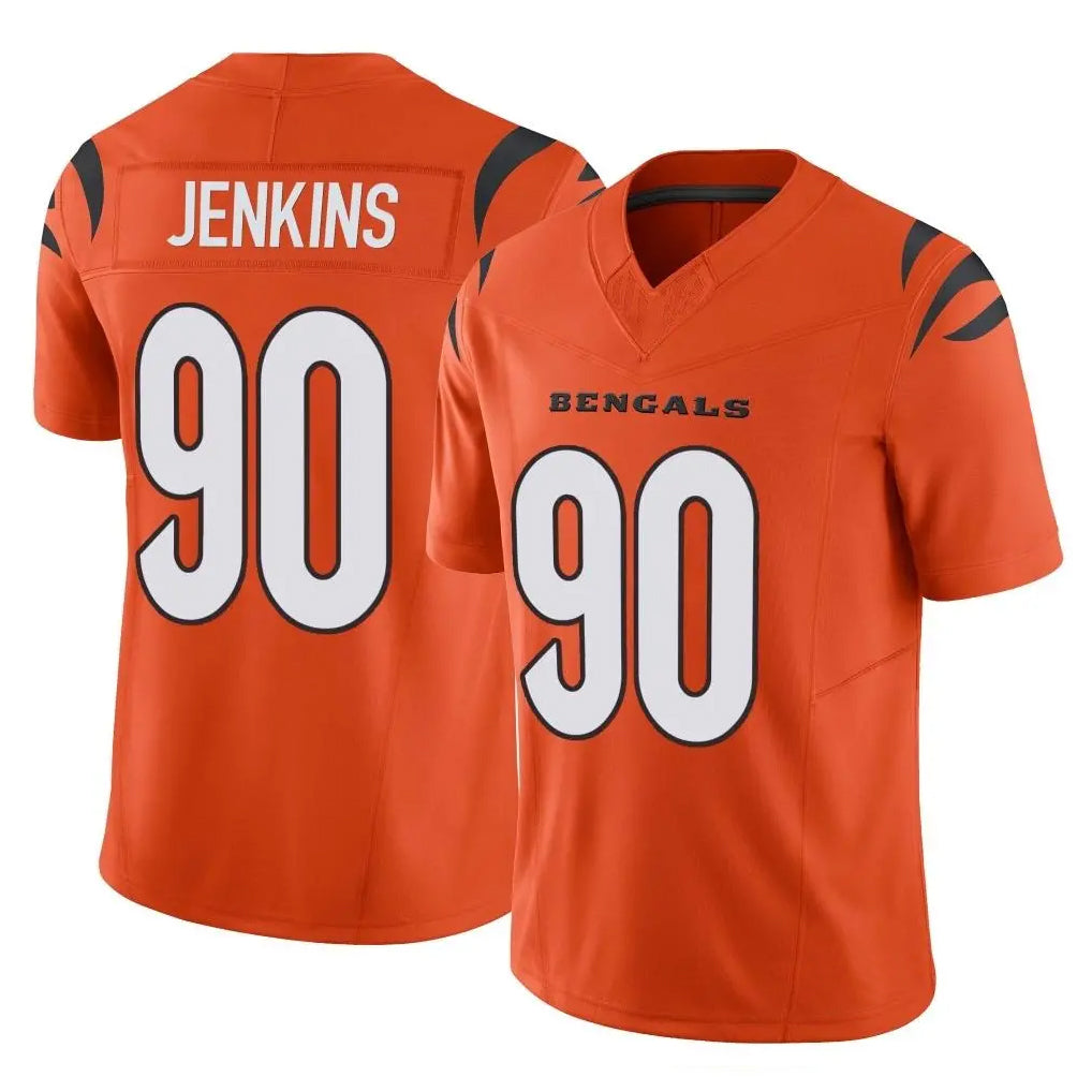 Vanessashop C.Bengals #90 Kris Jenkins Jr Player Orange Vapor F.U.S.E. Limited Home Game Stitched Jerseys