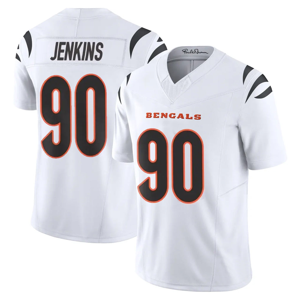 Vanessashop C.Bengals #90 Kris Jenkins Jr Player White Vapor F.U.S.E. Limited Home Game Stitched Jerseys
