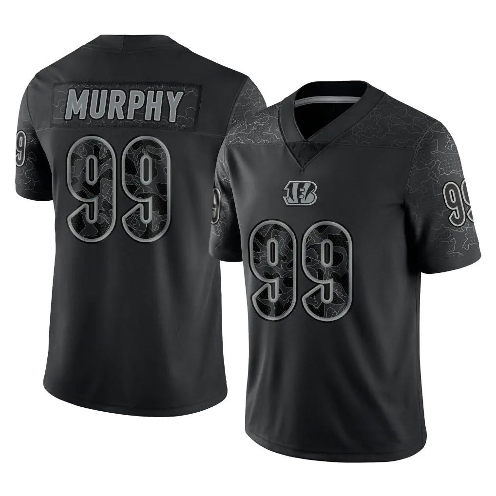 Vanessashop C.Bengals #99 Myles Murphy Player Black Reflective Limited Game Stitched Jerseys