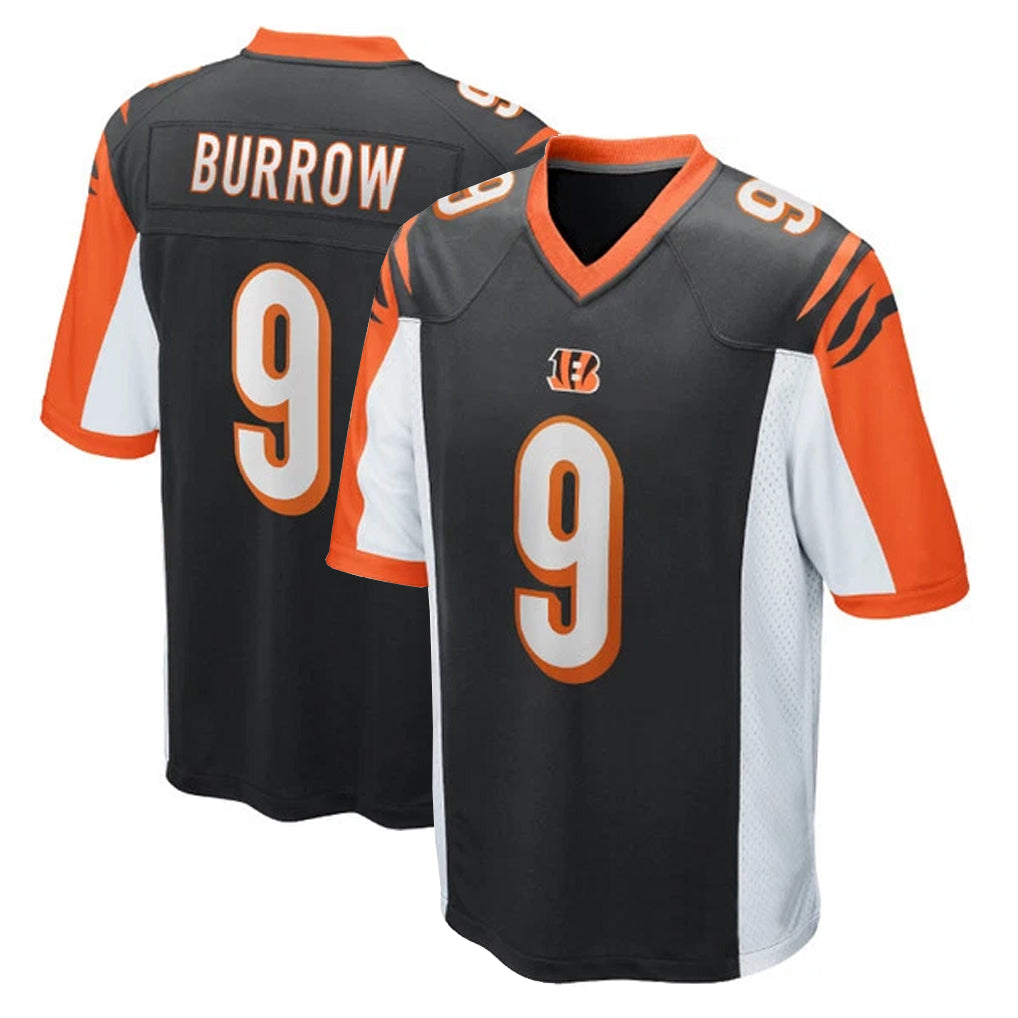 Vanessashop C.Bengals #9 Joe Burrow Player Black Alternate Home Game Stitched Jerseys