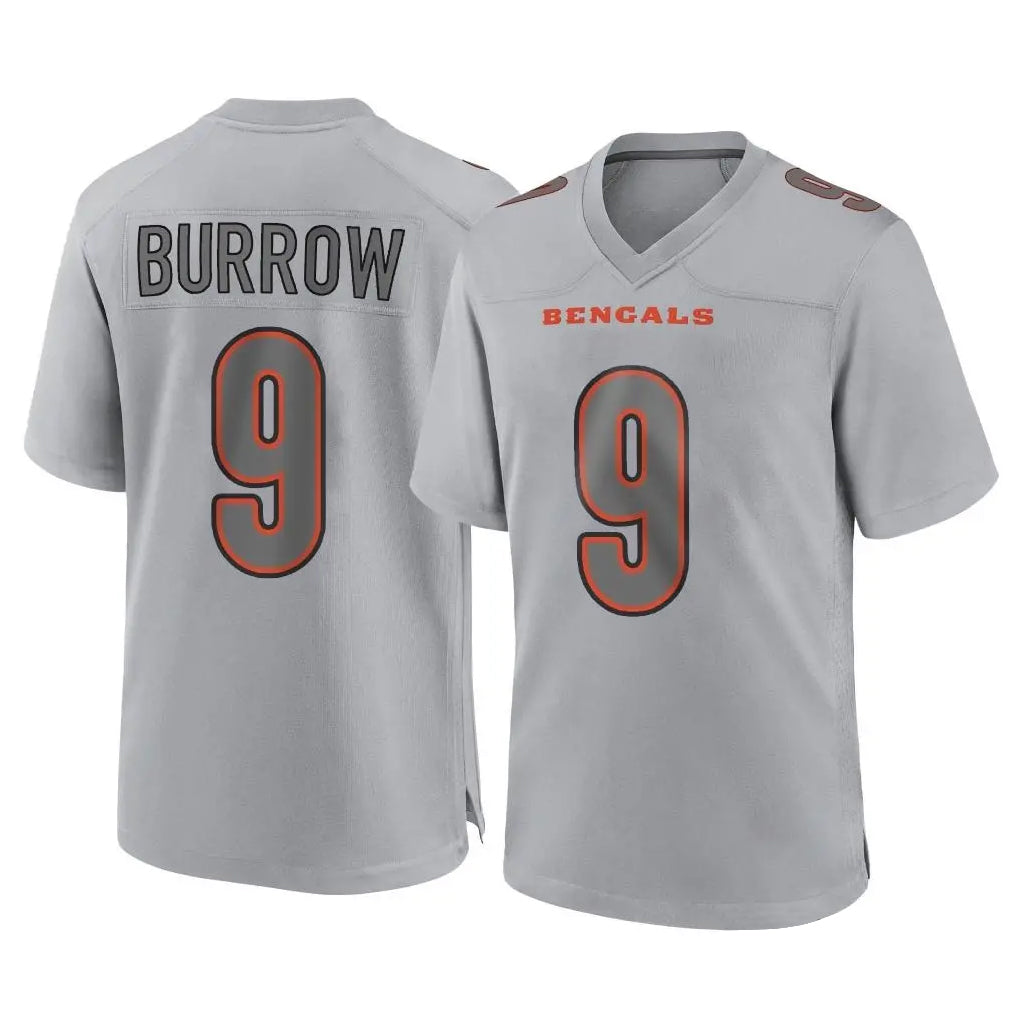 Vanessashop C.Bengals #9 Joe Burrow Player Gray Atmosphere Fashion Game Stitched Jerseys