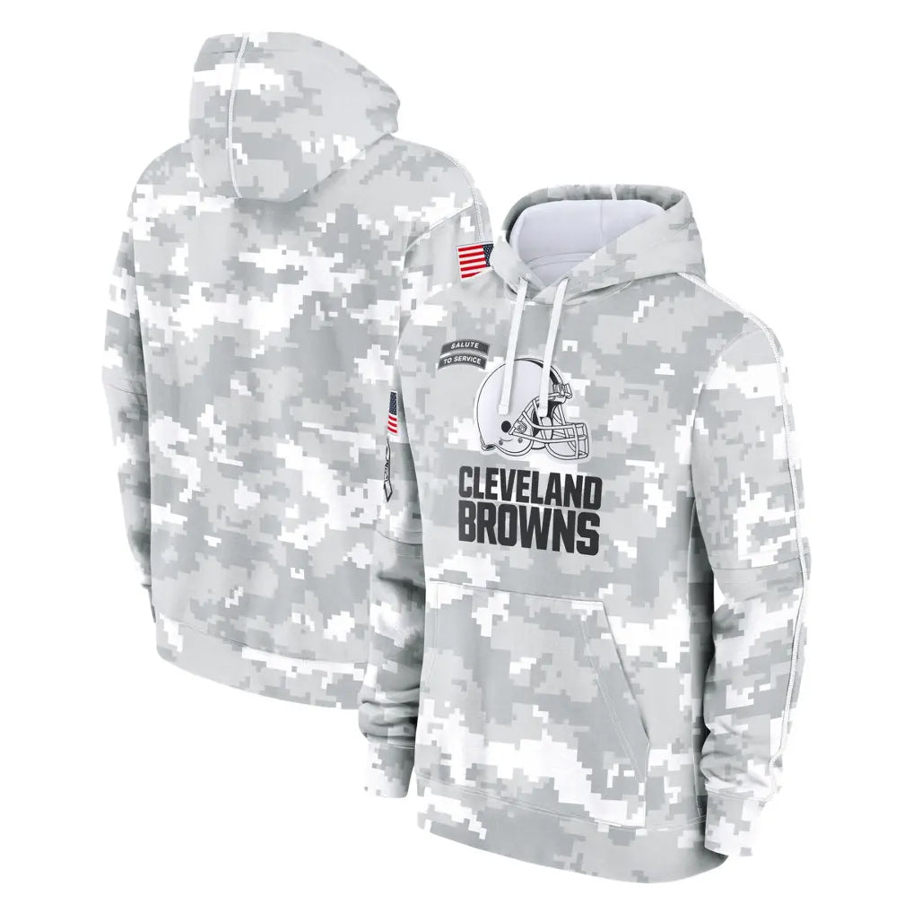Vanessashop C.Browns Arctic Camo Salute to Service Hoodies Limited Game Blank Player Stitched Jerseys