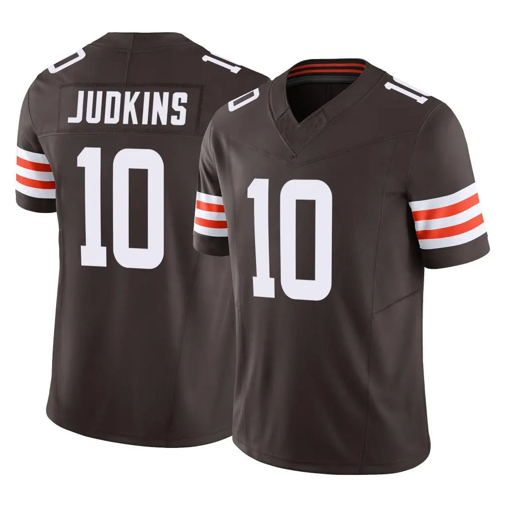 Vanessashop C.Browns #10 Quinshon Judkins Player Brown Vapor F.U.S.E. Limited Home Game Stitched Jerseys