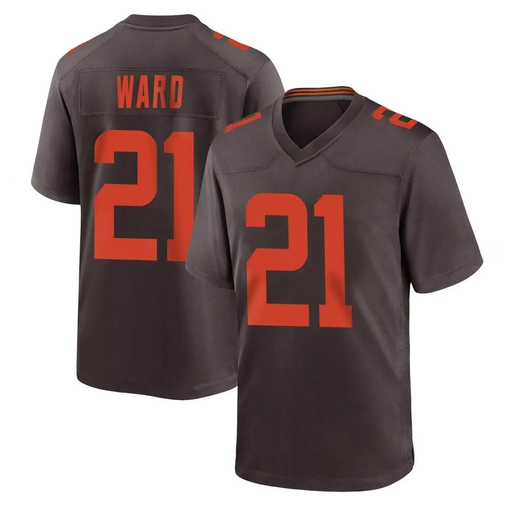 Vanessashop C.Browns #21 Denzel Ward Player Brown Alternate Home Game Stitched Jerseys