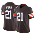 Vanessashop C.Browns #21 Denzel Ward Player Brown Vapor F.U.S.E. Limited Home Game Stitched Jerseys