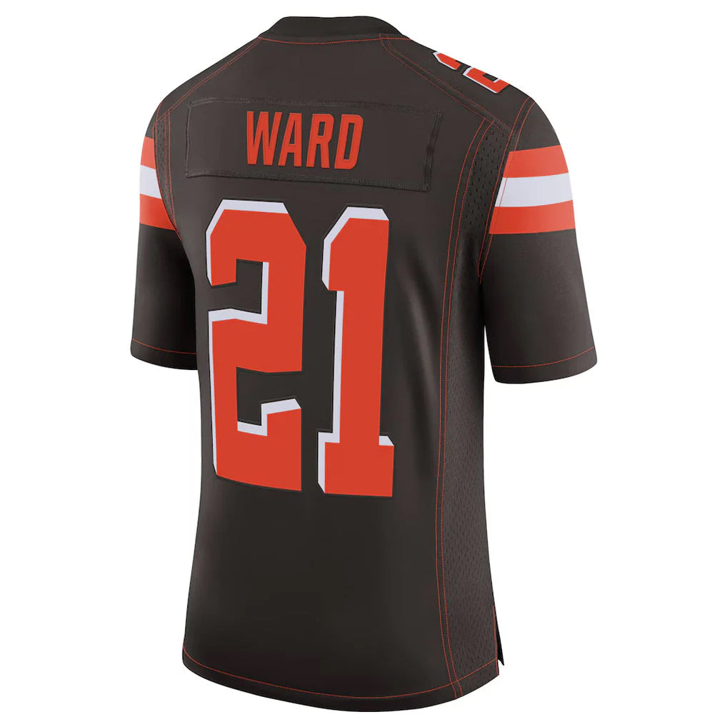 Vanessashop C.Browns #21 Denzel Ward Player Brown Vapor Limited Home Game Stitched Jerseys