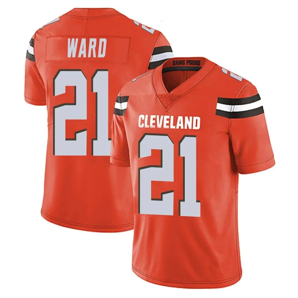 Vanessashop C.Browns #21 Denzel Ward Player Orange Alternate Vapor Untouchable Limited Home Game Stitched Jerseys