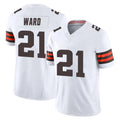 Vanessashop C.Browns #21 Denzel Ward Player White Vapor F.U.S.E. Limited Home Game Stitched Jerseys