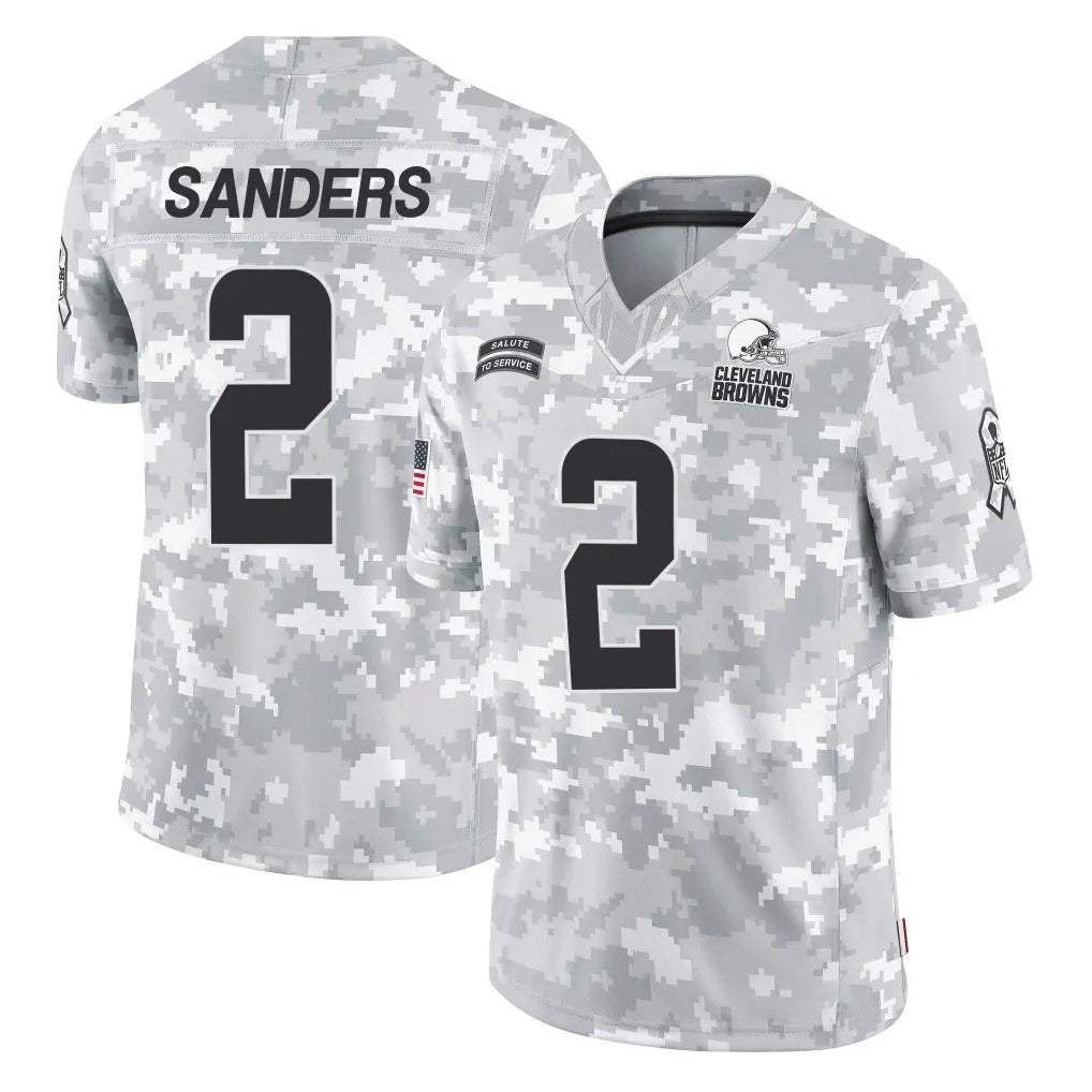 Vanessashop C.Browns #2 Shedeur Sanders Player Arctic Camo Salute to Service Limited Home Game Stitched Jerseys