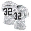 Vanessashop C.Browns #32 Jim Brown Player Arctic Camo Salute to Service Limited Home Game Stitched Jerseys