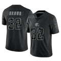 Vanessashop C.Browns #32 Jim Brown Player Black Reflective Home Game Stitched Jerseys