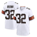 Vanessashop C.Browns #32 Jim Brown Player White Home Game Stitched Jerseys