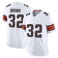 Vanessashop C.Browns #32 Jim Brown Player White Vapor F.U.S.E. Limited Home Game Stitched Jerseys