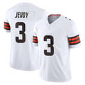 Vanessashop C.Browns #3 Jerry Jeudy Player White Vapor F.U.S.E. Limited Home Game Stitched Jerseys