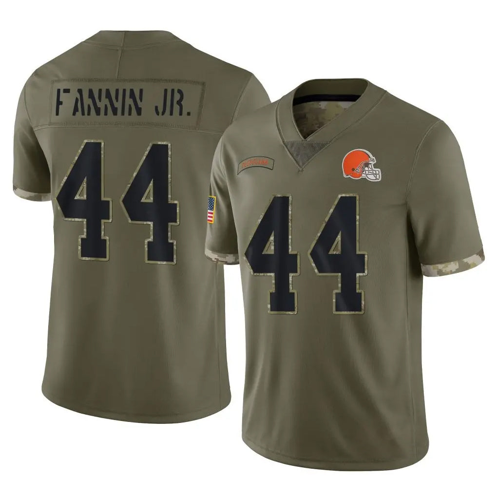 Vanessashop C.Browns #44 Harold Fannin Jr. Player Olive Salute to Service Limited Game Stitched Jerseys