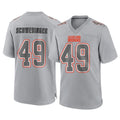 Vanessashop C.Browns #49 Carson Schwesinger Player Gray Atmosphere Fashion Game Stitched Jerseys