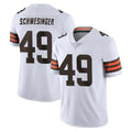 Vanessashop C.Browns #49 Carson Schwesinger Player White Vapor Untouchable Limited Home Game Stitched Jerseys