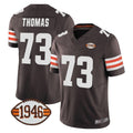 Vanessashop C.Browns #73 Joe Thomas Player Brown Vapor F.U.S.E. Limited Home Game Stitched Jerseys