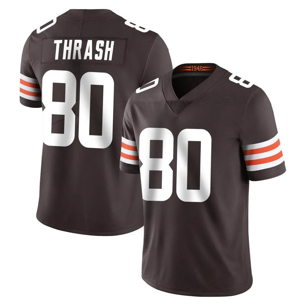 Vanessashop C.Browns #80 Jamari Thrash Player Brown Home Game Stitched Jerseys