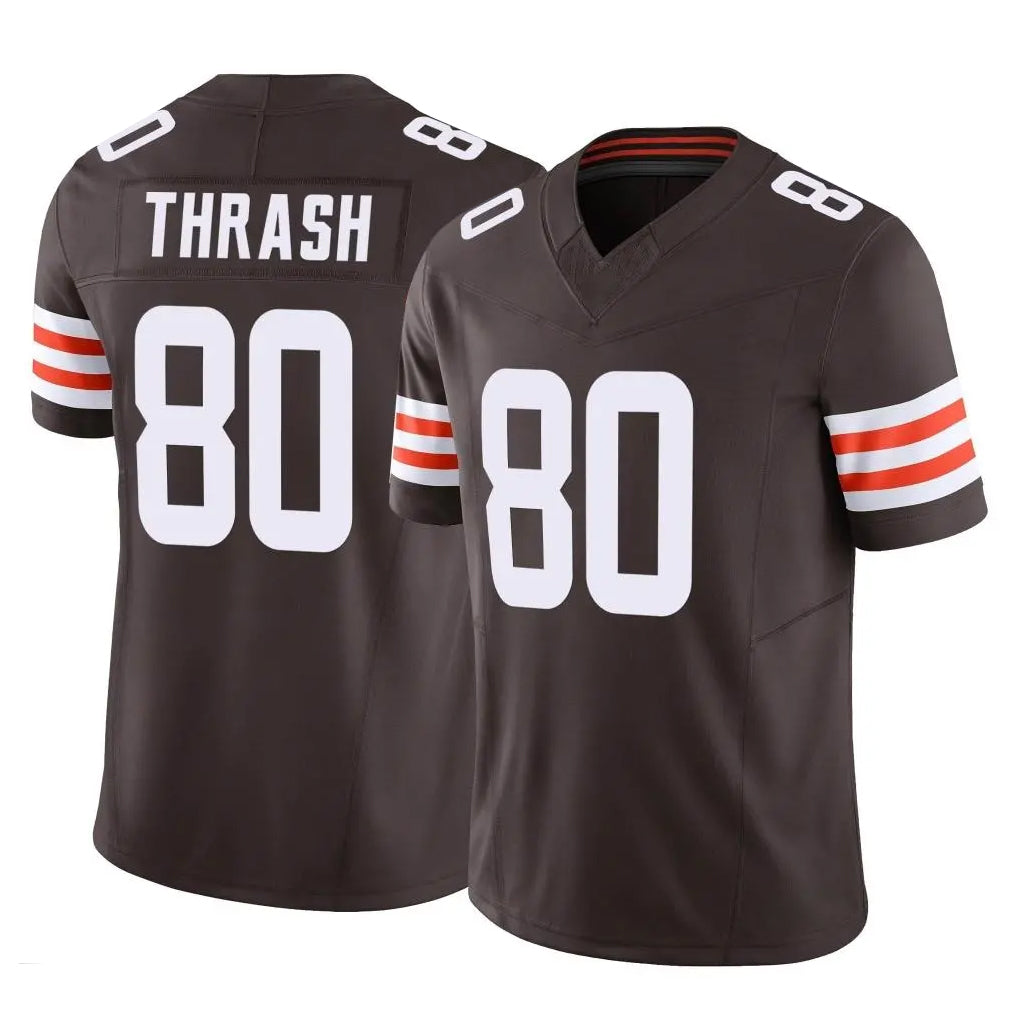 Vanessashop C.Browns #80 Jamari Thrash Player Brown Vapor F.U.S.E. Limited Home Game Stitched Jerseys