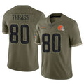 Vanessashop C.Browns #80 Jamari Thrash Player Olive Salute to Service Limited Game Stitched Jerseys