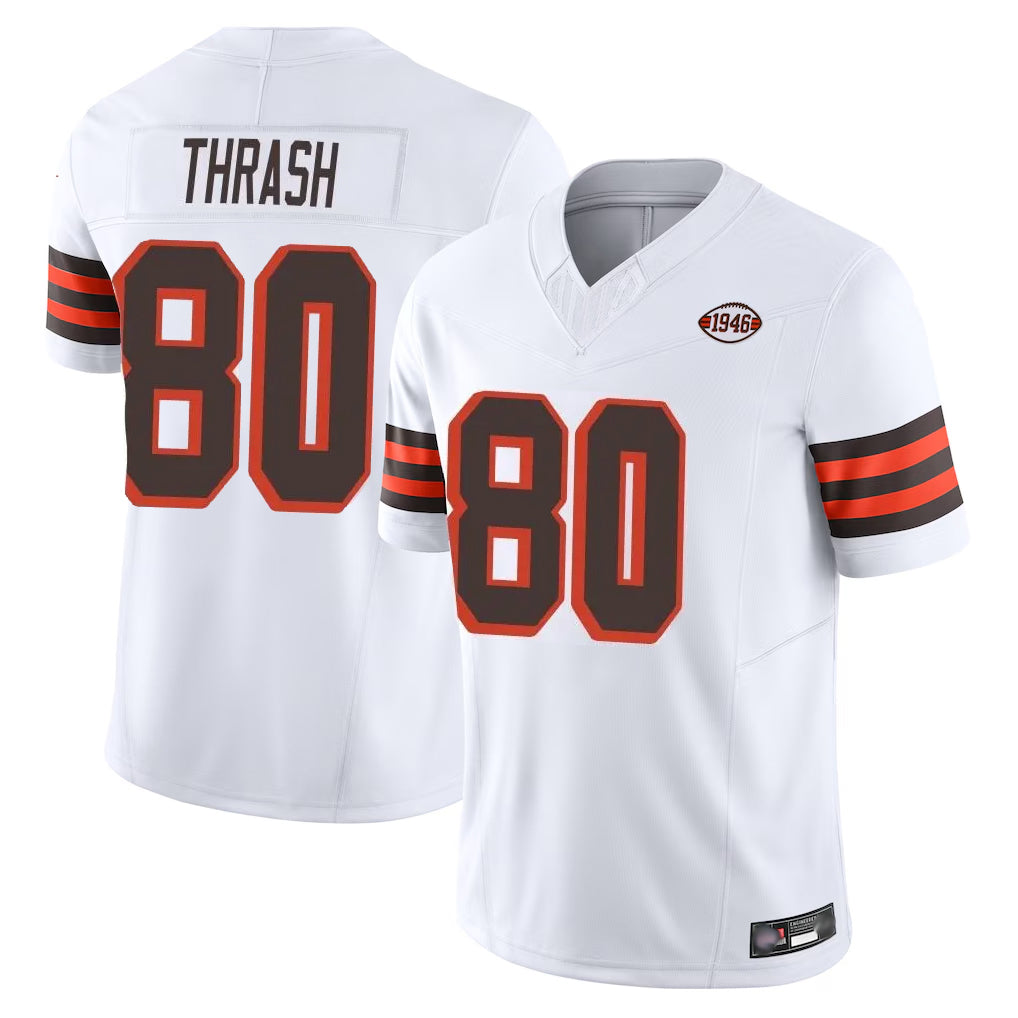 Vanessashop C.Browns #80 Jamari Thrash Player White Limited Vapor F.U.S.E. Alternate Game Stitched Jerseys