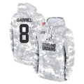 Vanessashop C.Browns #8 Dillon Gabriel Player Arctic Camo Salute to Service Hoodies Limited Game Stitched Jerseys