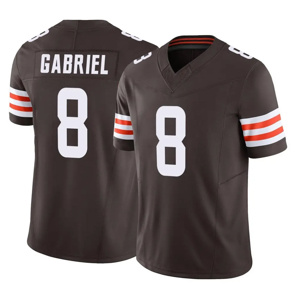 Vanessashop C.Browns #8 Dillon Gabriel Player Brown Vapor F.U.S.E. Limited Home Game Stitched Jerseys