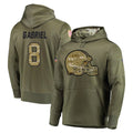 Vanessashop C.Browns #8 Dillon Gabriel Player Olive Salute to Service Pullover Hoodies Home Game Stitched Jerseys