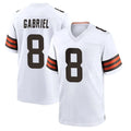 Vanessashop C.Browns #8 Dillon Gabriel Player White Home Game Stitched Jerseys