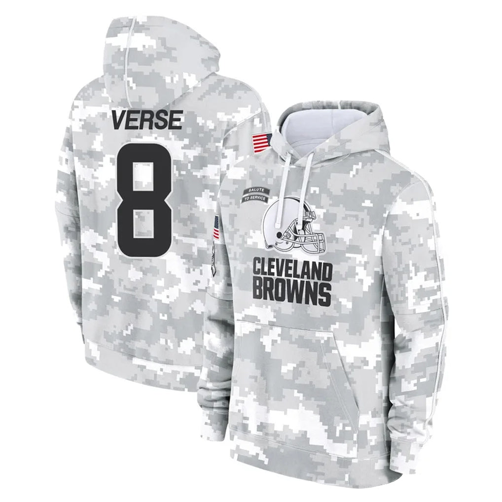 Vanessashop C.Browns #8 Jared Verse Player Arctic Camo Salute to Service Hoodies Limited Game Stitched Jerseys