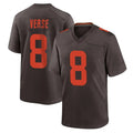 Vanessashop C.Browns #8 Jared Verse Player Brown Alternate Home Game Stitched Jerseys