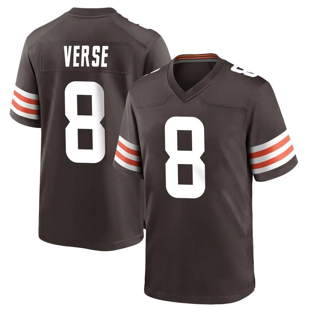 Vanessashop C.Browns #8 Jared Verse Player Brown Home Game Stitched Jerseys