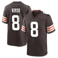 Vanessashop C.Browns #8 Jared Verse Player Brown Home Game Stitched Jerseys