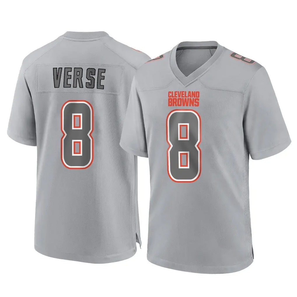 Vanessashop C.Browns #8 Jared Verse Player Gray Atmosphere Fashion Game Stitched Jerseys