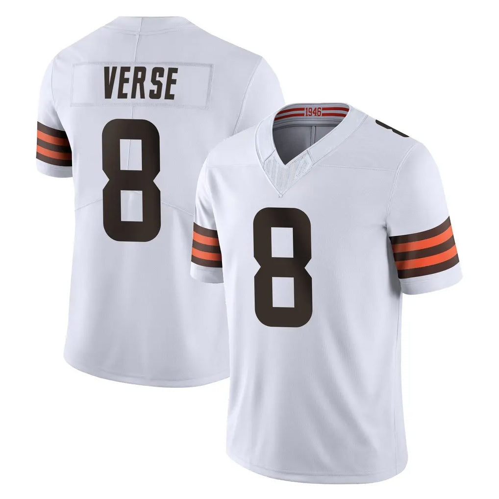 Vanessashop C.Browns #8 Jared Verse Player White Vapor F.U.S.E. Limited Home Game Stitched Jerseys
