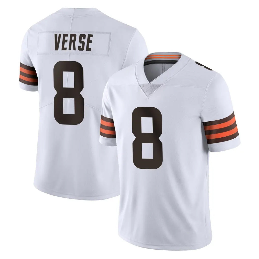 Vanessashop C.Browns #8 Jared Verse Player White Vapor Untouchable Limited Home Game Stitched Jerseys