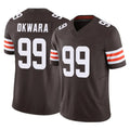 Vanessashop C.Browns #99 Julian Okwara Player Brown Vapor F.U.S.E. Limited Home Game Stitched Jerseys