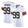 Vanessashop C.Browns #99 Julian Okwara Player White Vapor F.U.S.E. Limited Home Game Stitched Jerseys
